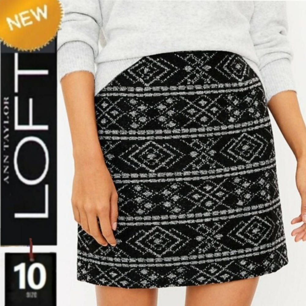 🆕💖2/$20- Loft Short Skirt, Black, Wool Blend, NWT, Size 10